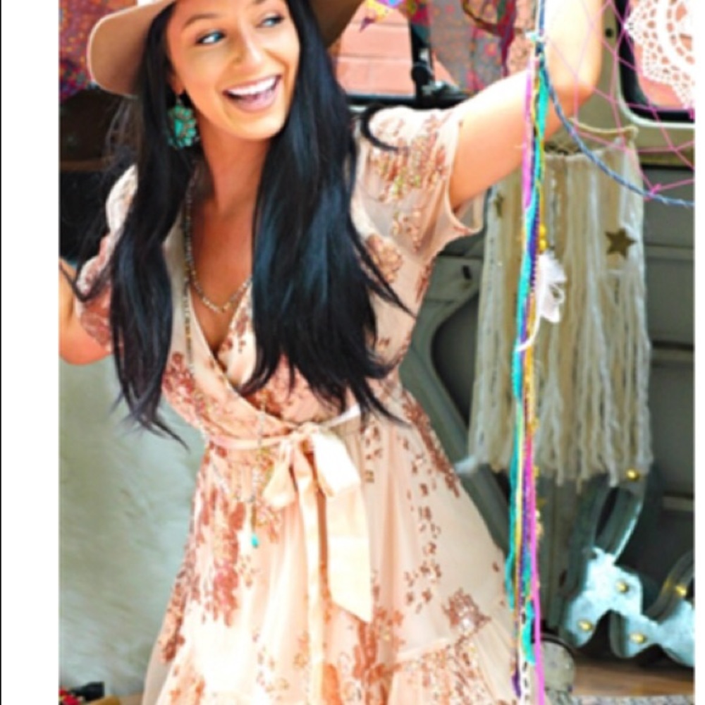 CATCHING COMPLIMENTS ROSE GOLD DRESS size small